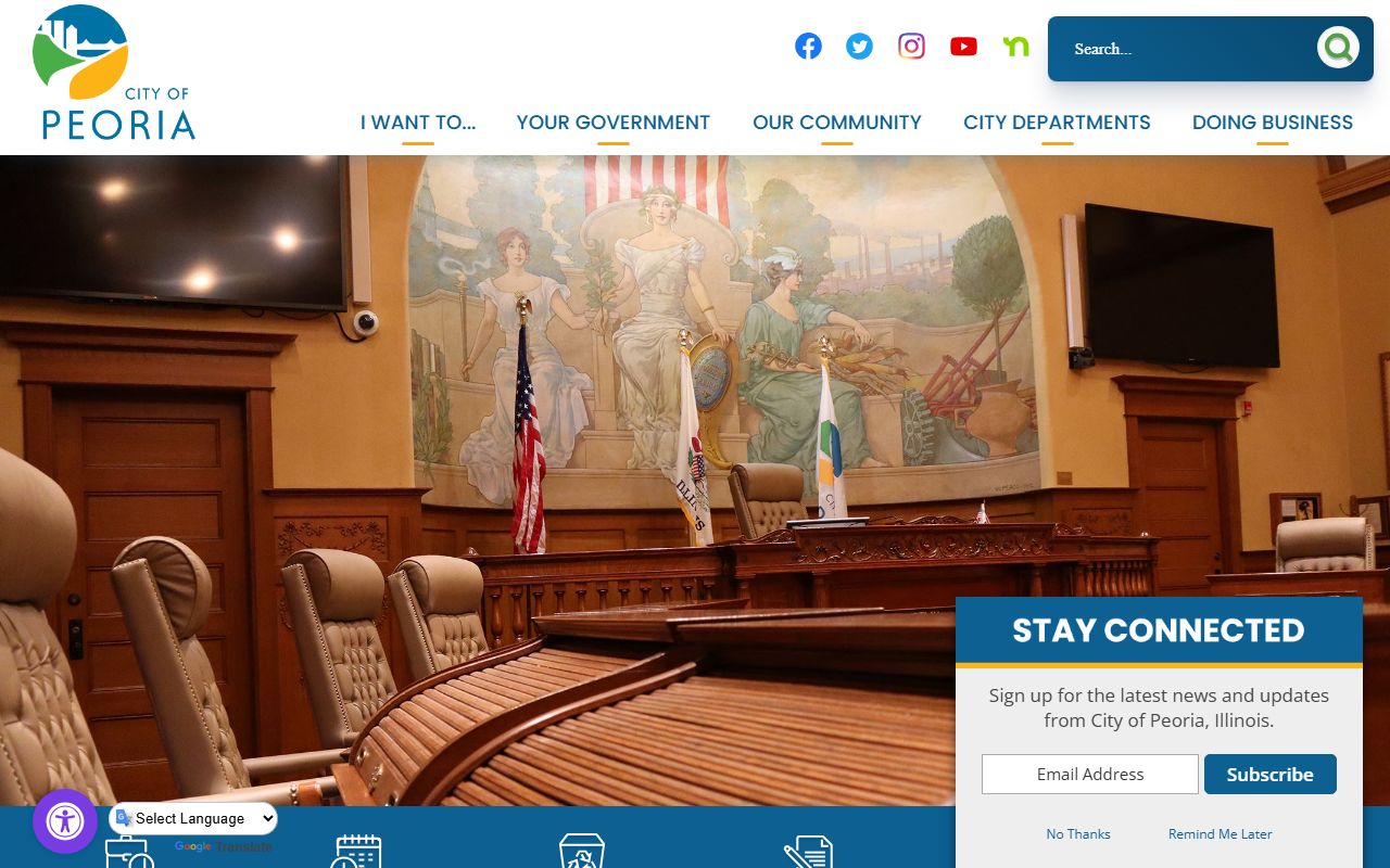 Peoria city government homepage for public records and services
