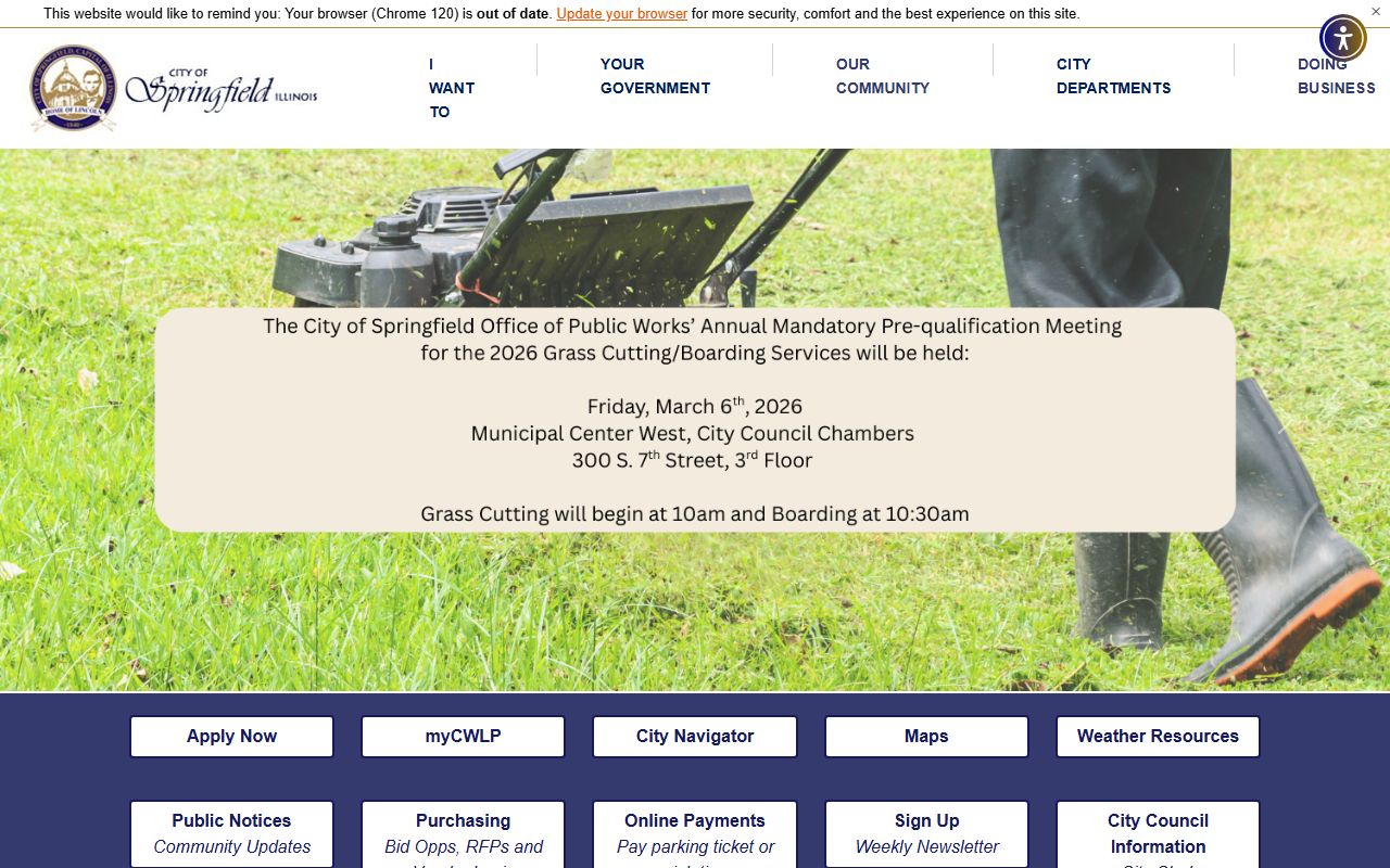 Springfield city government homepage for public records and services