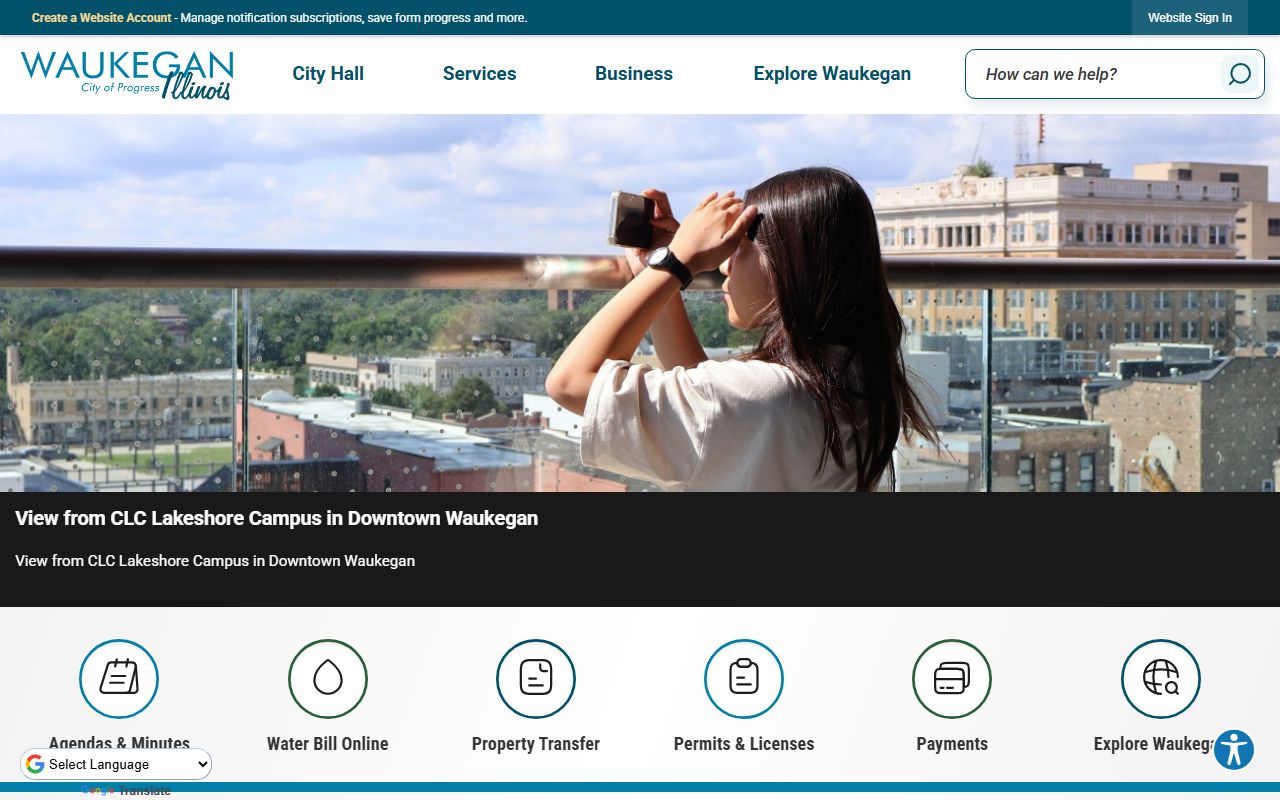 Waukegan city government homepage for public records and services