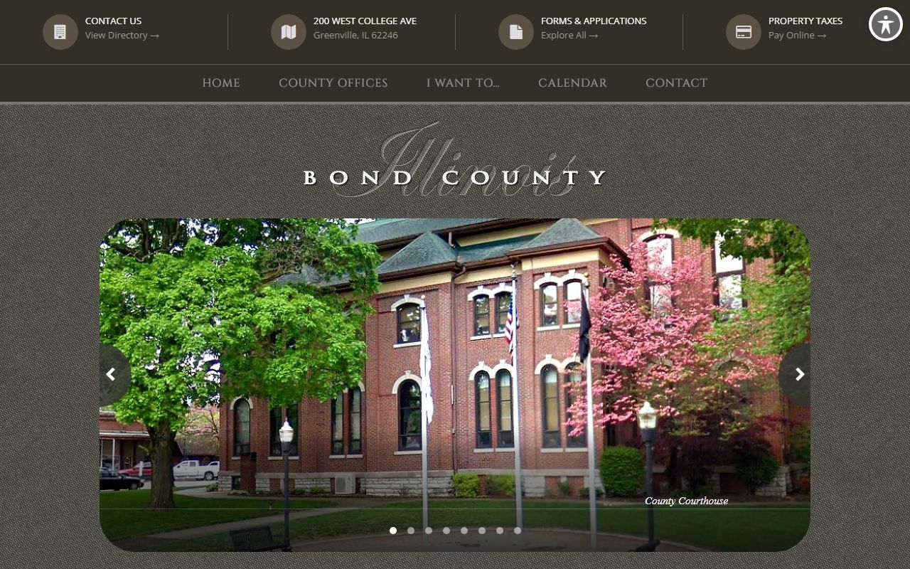 Bond County homepage for public records information