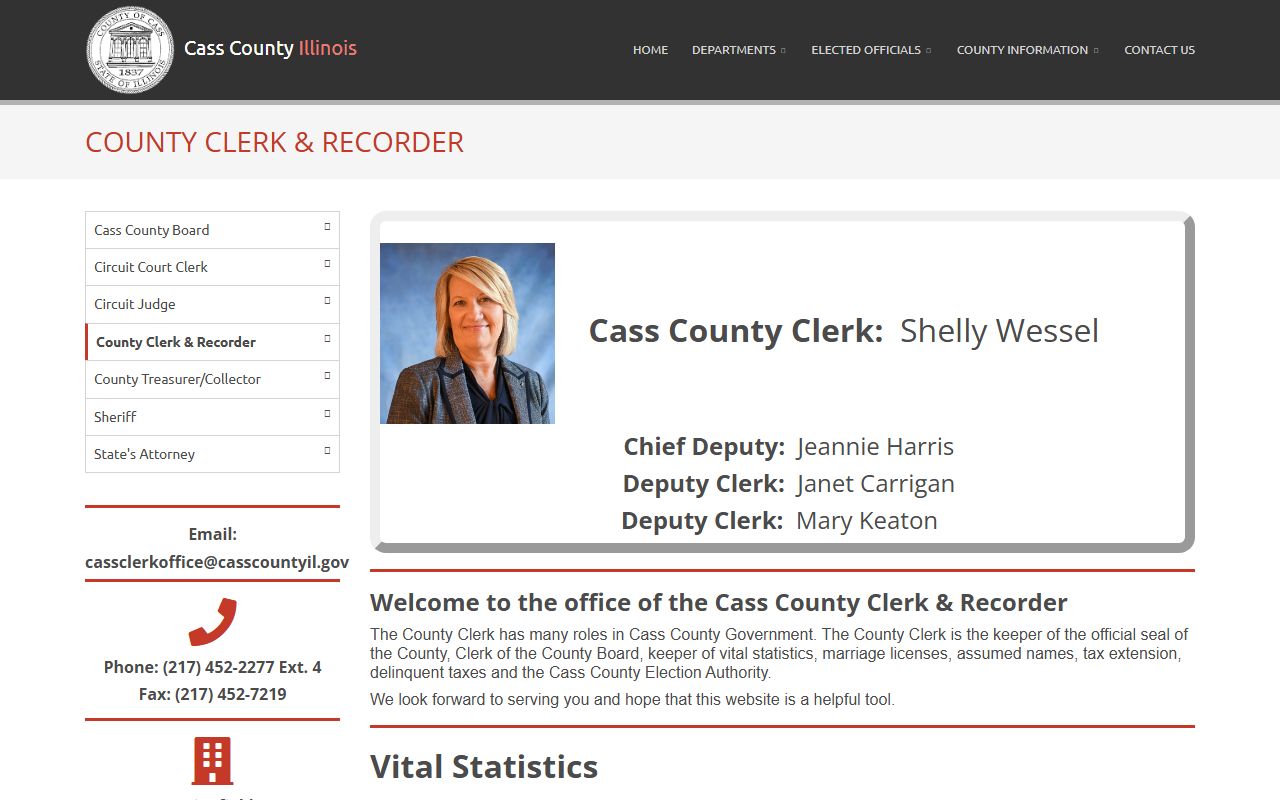 Cass County Clerk and Recorder website for public records