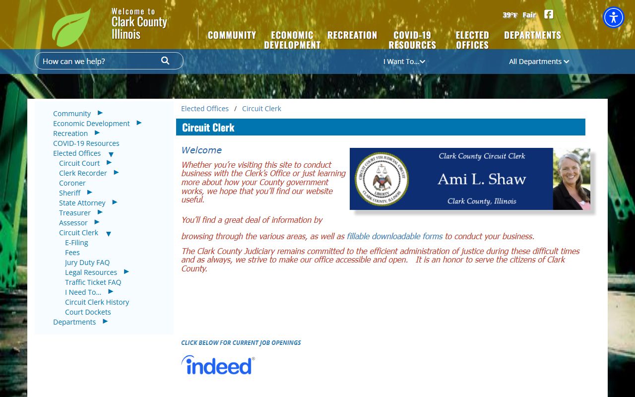 Clark County Circuit Clerk page for court records