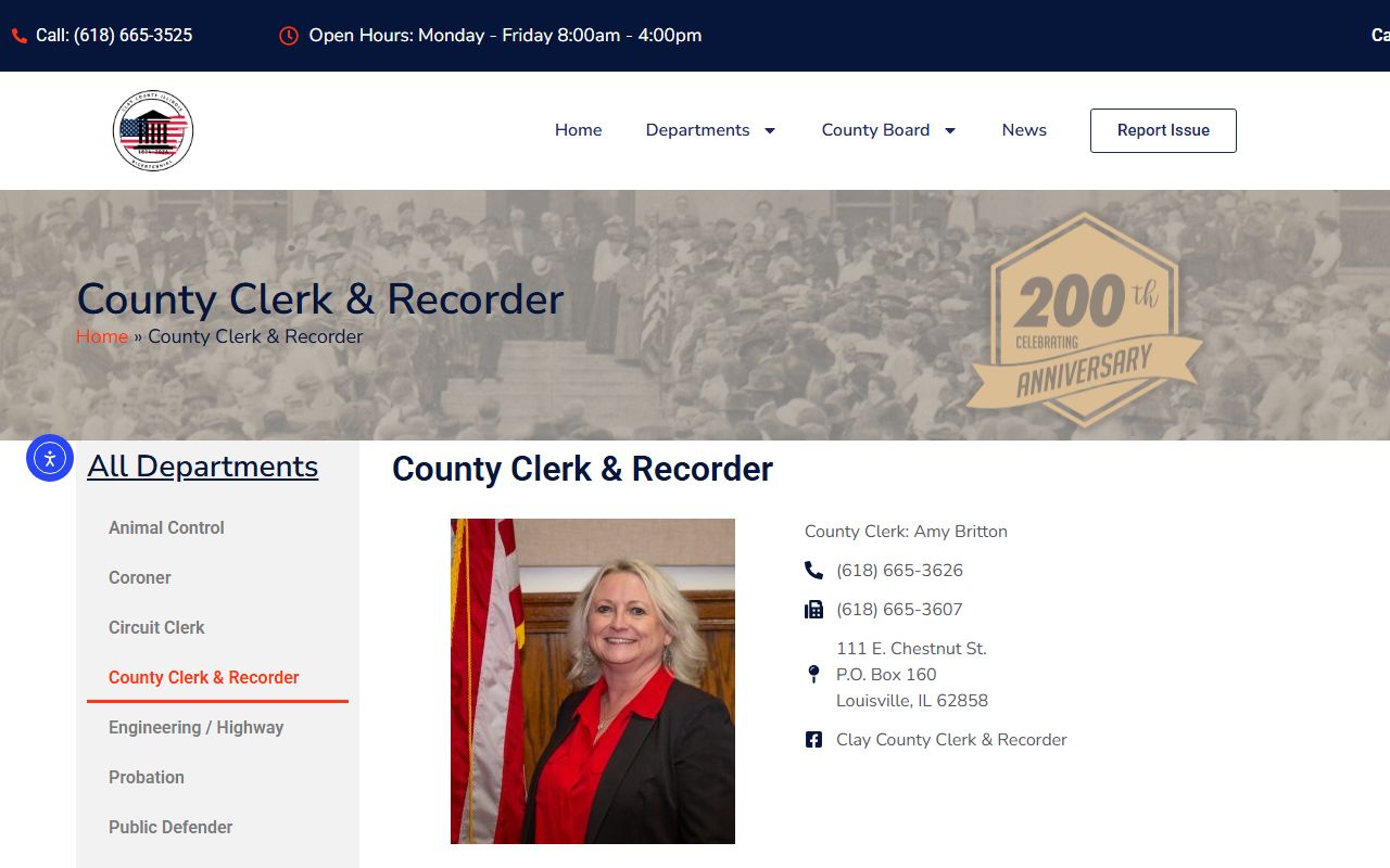 Clay County Clerk website for public records