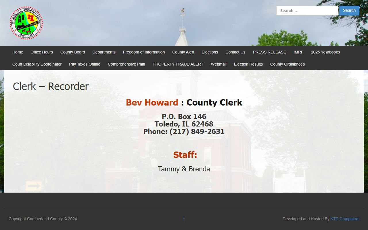 Cumberland County Clerk and Recorder website for public records