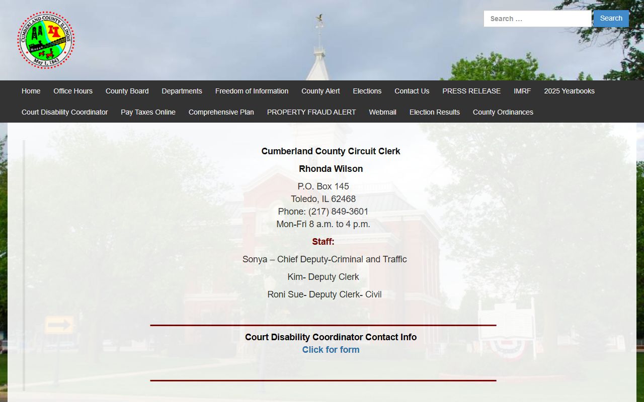 Cumberland County Circuit Clerk website for court records
