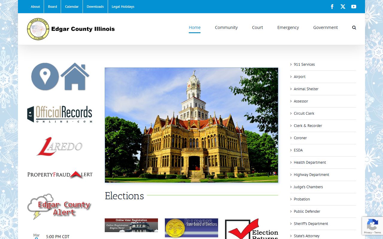 Edgar County homepage for public records information