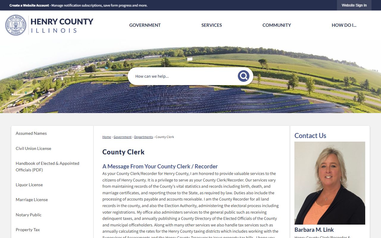 Henry County Clerk website for public records