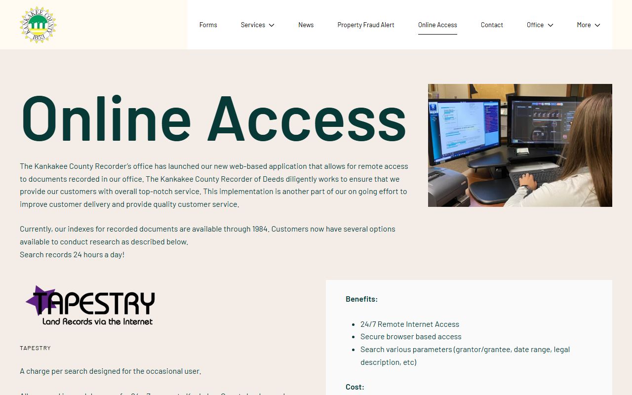 Kankakee County online land records search portal for public records