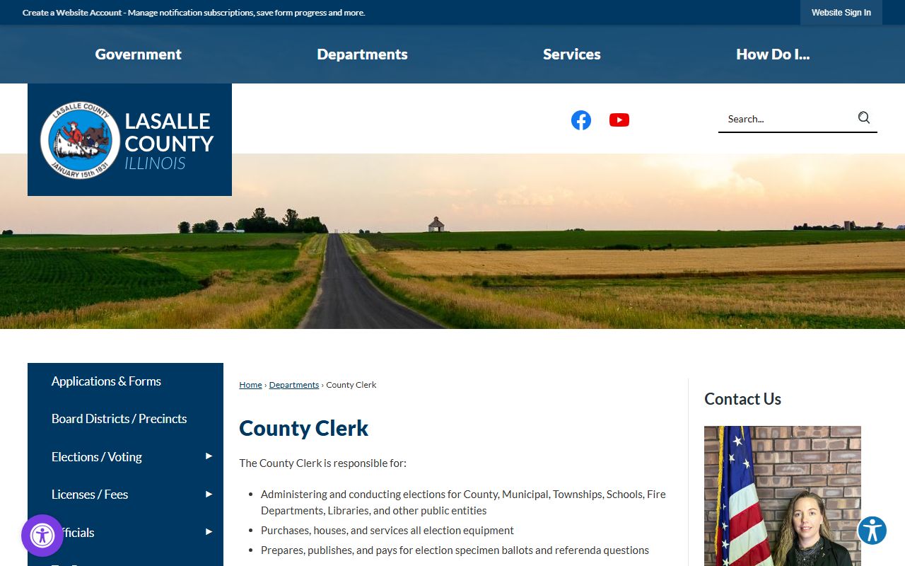 LaSalle County Clerk office website for public records