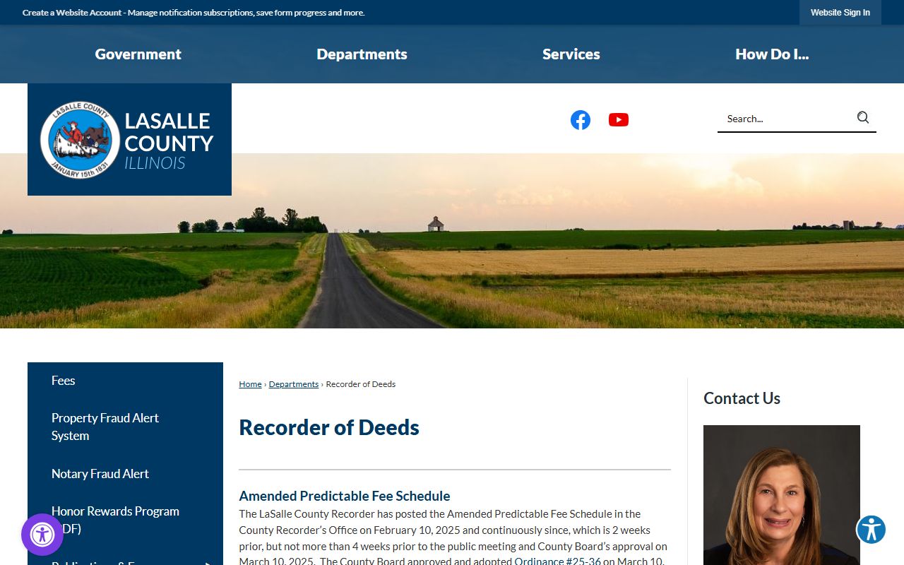 LaSalle County Recorder of Deeds website for land records