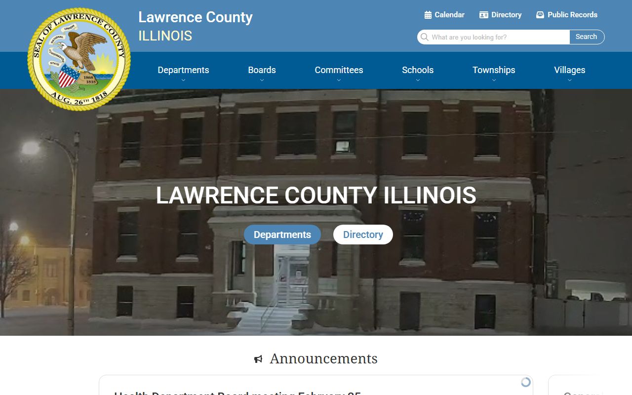 Lawrence County homepage for public records access