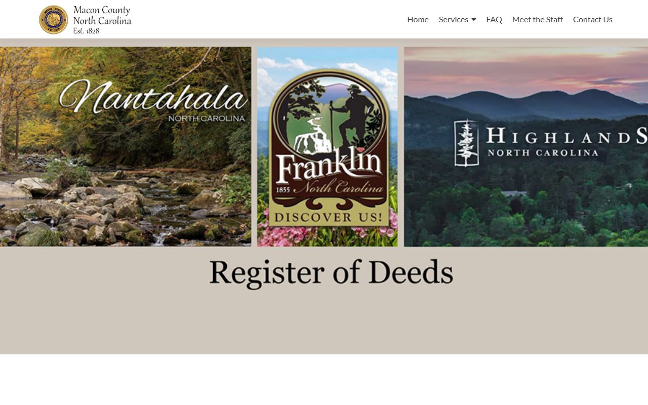 Macon County Register of Deeds website for land records