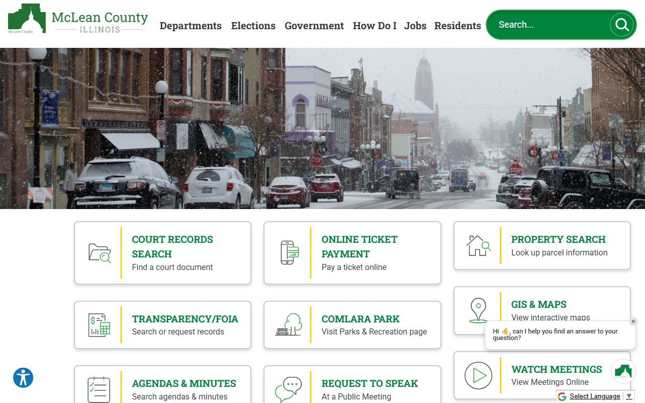 McLean County homepage for public records and government services