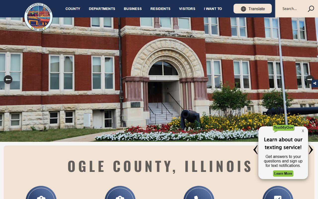 Ogle County government homepage for public records