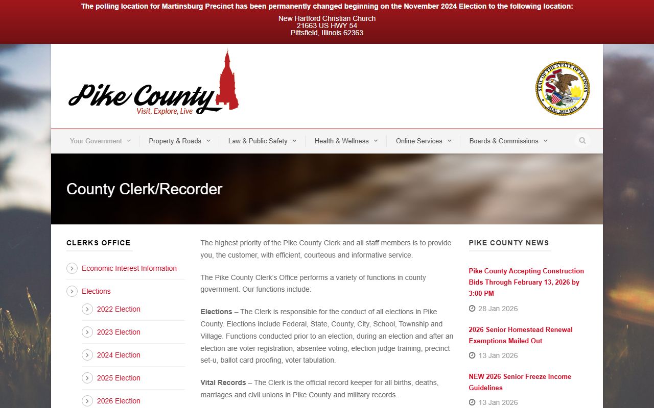 Pike County Clerk website for public records