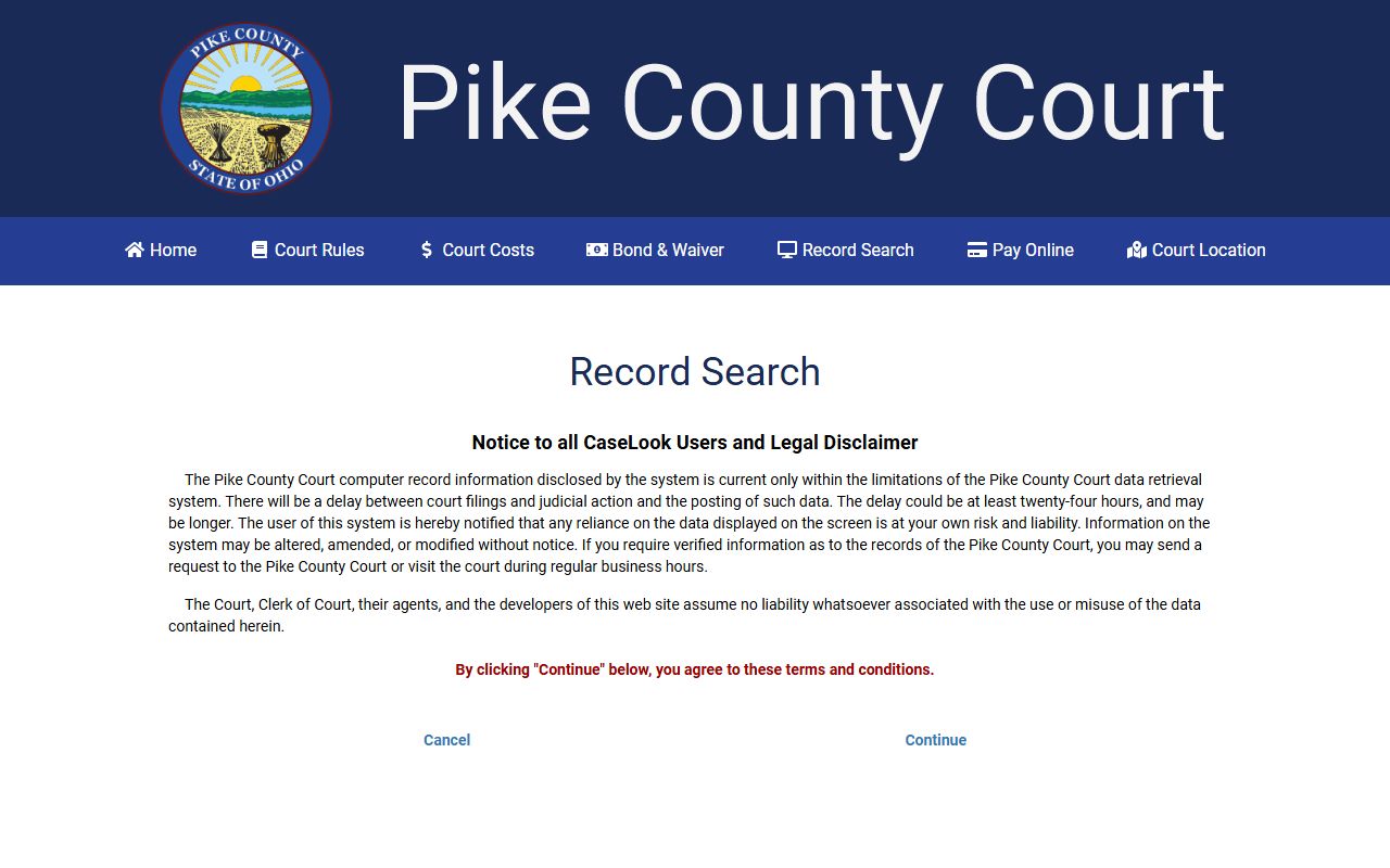 Pike County court record search portal