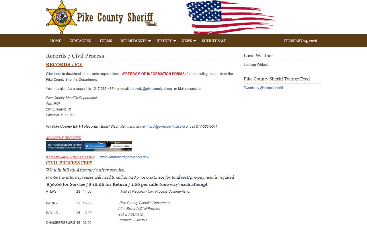 Pike County Sheriff records department for public records