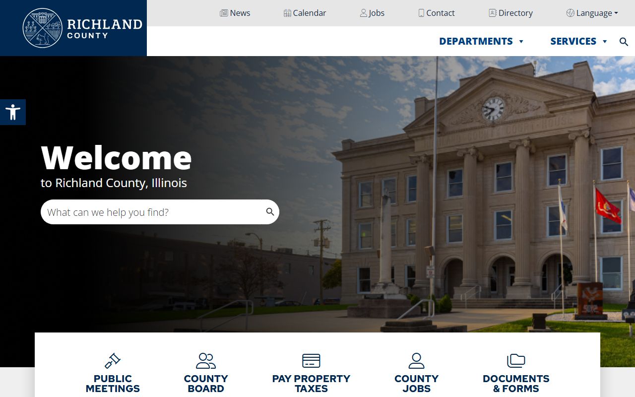 Richland County homepage for public records information