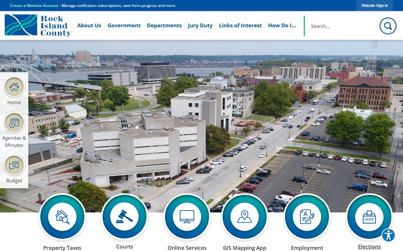 Rock Island County government homepage for public records access