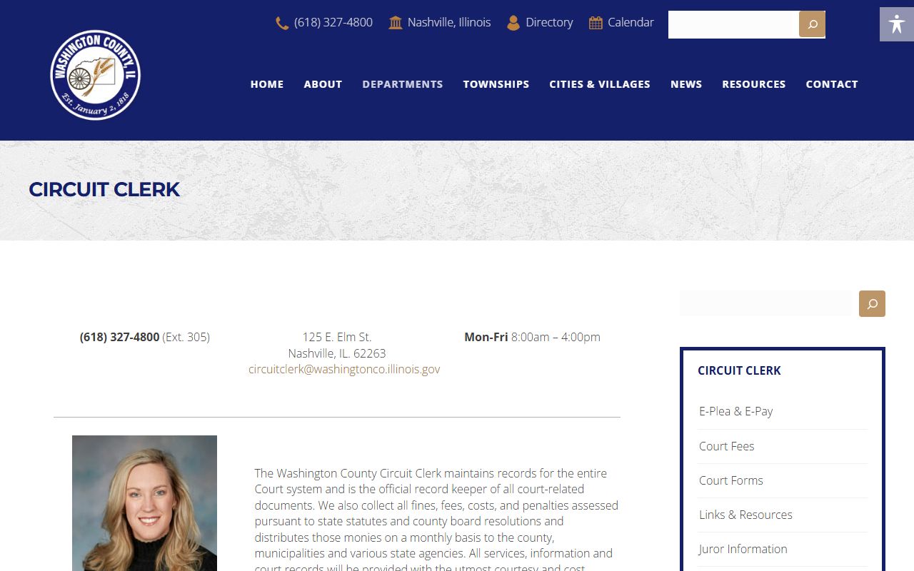 Washington County Circuit Clerk website for court records