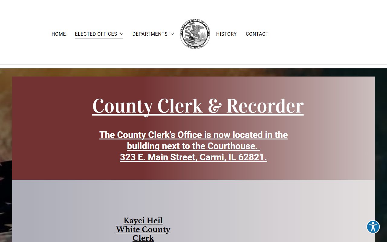 White County Clerk website for vital records and public records