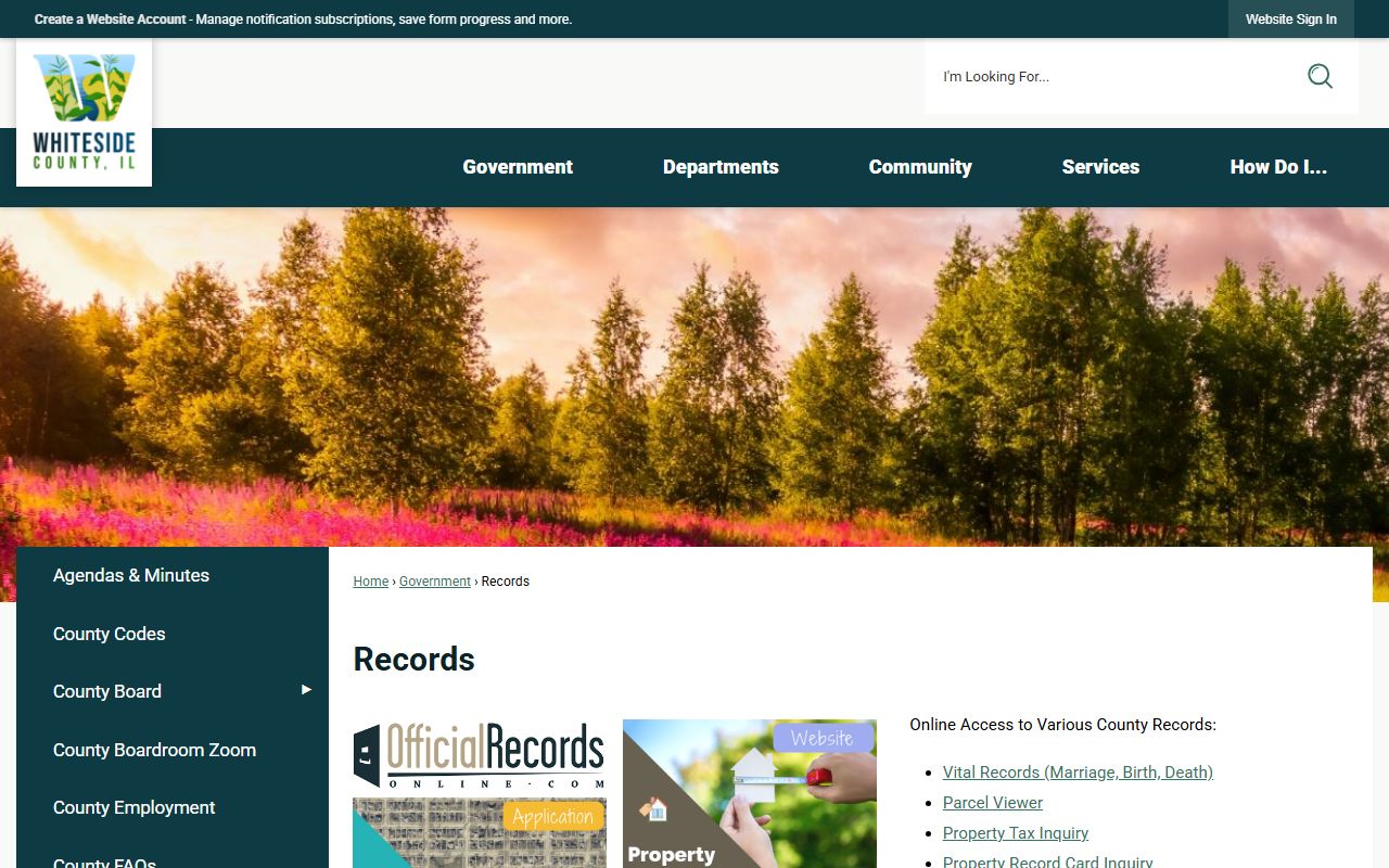 Whiteside County records portal for public records access