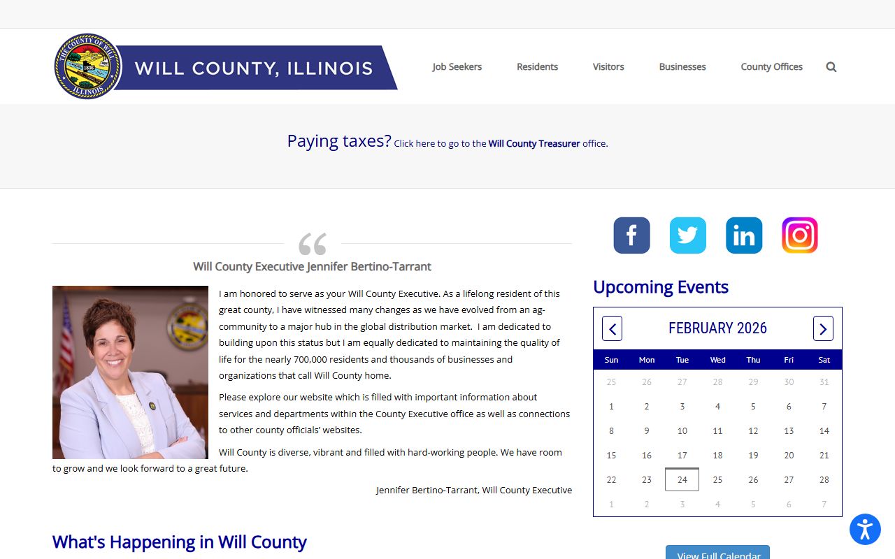 Will County government homepage for public records
